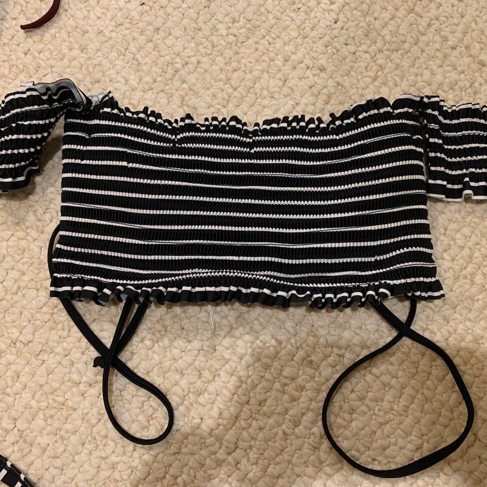 Black off the shoulder bathing suit